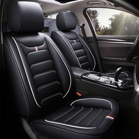 OTOEZ Car Seat Covers Luxury Leather 5-Seats Full Set Protector Universal for Auto Sedan SUV