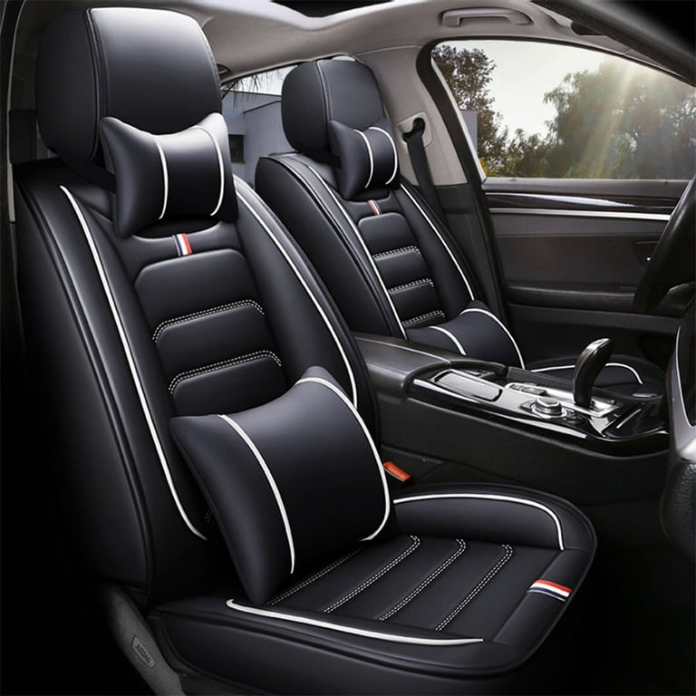 OTOEZ Car Seat Covers Luxury Leather 5-Seats Full Set Protector Universal  for Auto Sedan SUV 