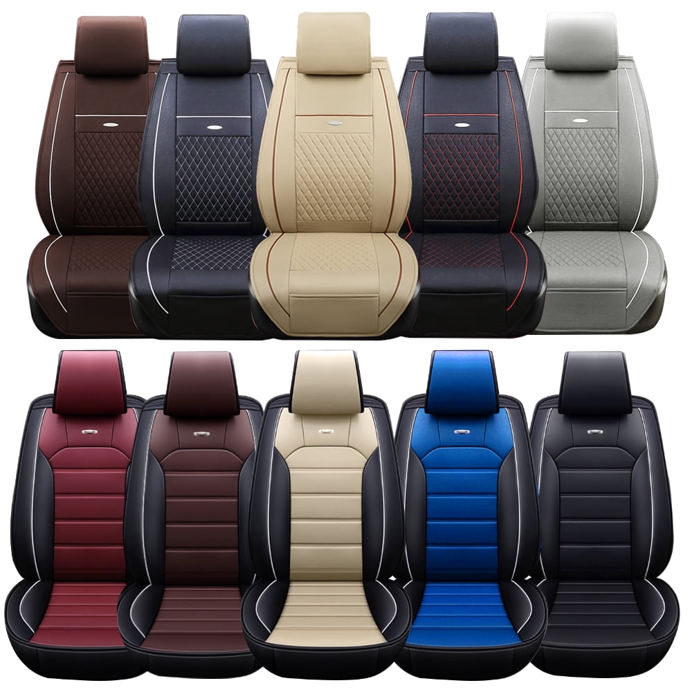  Aotiyer Full Set Car Seat Covers, Crown PU Leather