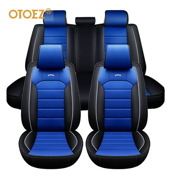 OTOEZ Leather Car Seat Cover Universal 5 Seats Full Set Front Rear Seat Protector