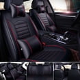 thumbnail image 1 of OTOEZ Leather Car Seat Covers Full Set Front and Rear Bench Backrest Seat Cover Set Universal Fit for Sedan SUV Truck, 1 of 10