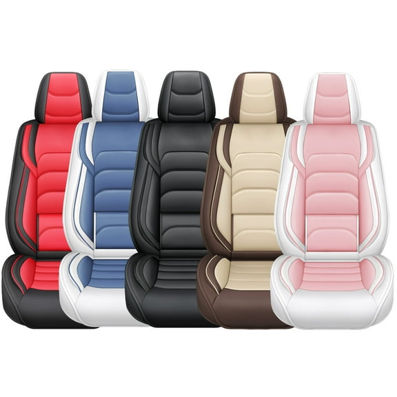 OTOEZ Universal Car Seat Cover, 5-Seat Full Set PU Leather, Front Rear Seat Protector, Waterproof Cushion Fit Most Honda Toyota Chevy Ford Nissan Vehicle Truck SUV