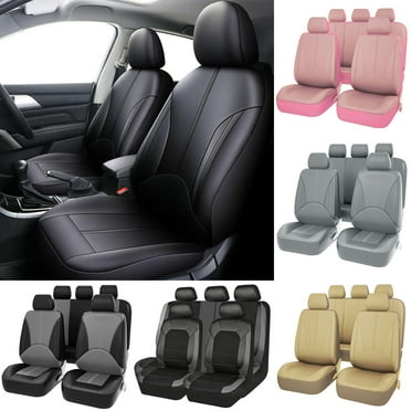 OTOEZ Universal Car Seat Cover 5 Seats Leather Full Set Breathable Cloth Waterproof Cushion Front & Rear Seat Protector, fit Most Honda Toyota Chevy Ford Nissan Truck SUV