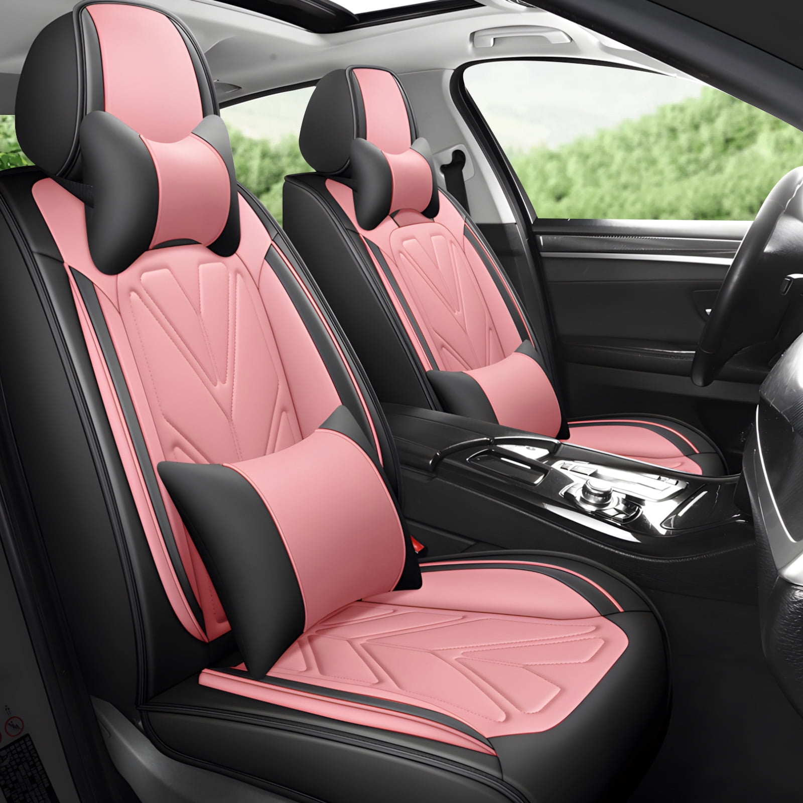 Pink Hair Stylist Pattern Print Universal Fit Car Seat Cover