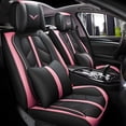 thumbnail image 1 of OTOEZ Universal Car Seat Cover Pink PU Leather 5 Seats, Front Rear Seat Protector Full Set, Waterproof Cushion Fit Most Honda Toyota Chevy Ford Nissan Vehicle Truck SUV, 1 of 9