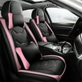 thumbnail image 1 of OTOEZ Universal Car Seat Cover Pink PU Leather 5 Seats, Front Rear Seat Protector Full Set, Waterproof Cushion Fit Most Honda Toyota Chevy Ford Nissan Vehicle Truck SUV, 1 of 10