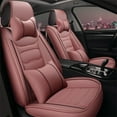 thumbnail image 1 of OTOEZ Universal Car Seat Cover Pink PU Leather 5 Seats, Front Rear Seat Protector Full Set, Waterproof Cushion Fit Most Honda Toyota Chevy Ford Nissan Vehicle Truck SUV, 1 of 9
