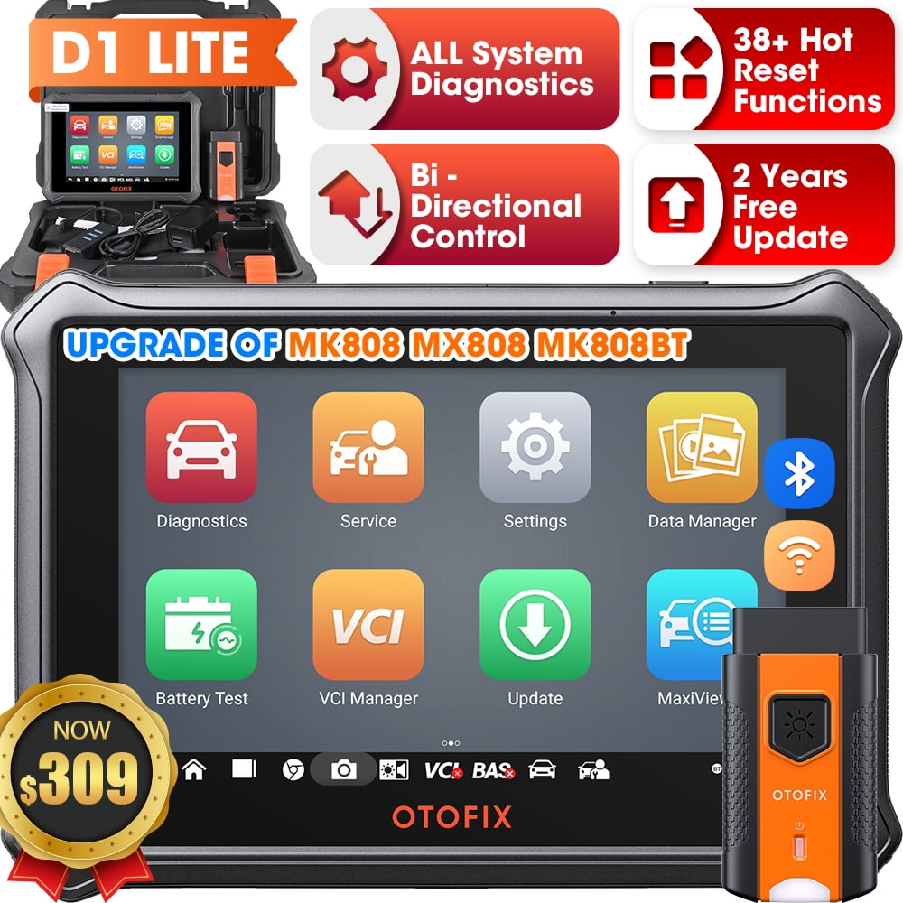 OTOFIX D1 Lite OBD2 Scanner Car Diagnostics Scan Tool Bi-Directional  Control, All System Diagnostics, 38+ Functions Auto VIN, FCA SGW 2 Year  Free Update 