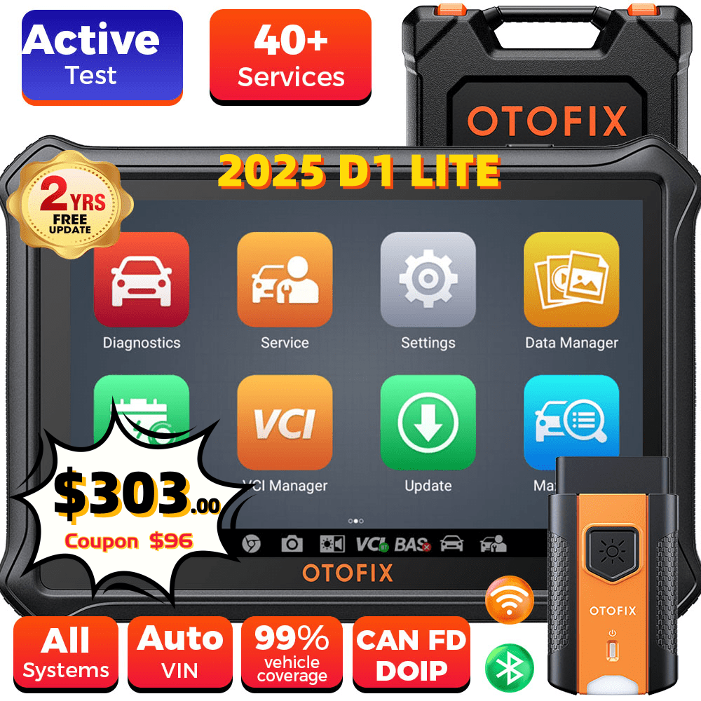 OTOFIX D1 Lite 7" Bidirectional Scan Tool with 2-Year Updates, 2025 Newest All System Automotive Diagnostic Scanner, 38+ Reset Services
