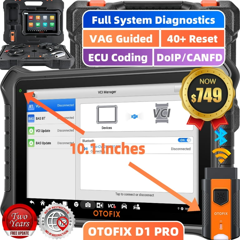 OTOFIX D1 PRO Car Diagnostic Scan Tool OE Full Diagnoses, ECU Coding, 40+  Services, Guided Functions, CANFD & DOIP, Free 2-Year Update 