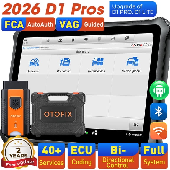OTOFIX D1 PROS E'CU Coding Diagnostic Scanner, Bi-Directional Scan Tool, 40+ Resets, CANFD DoIP, VAG Guided, 2 Years Updates, FCA Renault SGW, 5X AutoScan 2.0, All System Scan Tool, Upgraded of D1