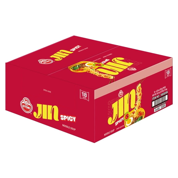 OTOKI Jin Ramen Spicy Flavor Broth Noodle Soup, 4.23oz x 18 Count
