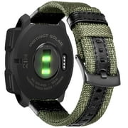 OTOPO 22mm Military Nylon Watch Bands for Garmin Instinct/Instinct 2 Solar, Durable Fabric Sport Strap Replacement Wristband Bracelet for Garmin Instinct Tactical/Esports/Tide/Instinct Sol, Army Green