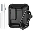 thumbnail image 1 of OTOPO for Airpods 2nd 1st Generation Case Men Lock with Cleaner Kit, Rugged AirPod 2/1 Gen Protective Hard Cover Shockproof Skin Boys Women with Keychain for Apple iPods 2nd/1st Cases, Black, 1 of 7
