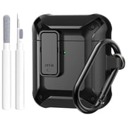 OTOPO for Airpods 2nd 1st Generation Case Men Lock with Cleaner Kit, Rugged AirPod 2/1 Gen Protective Hard Cover Shockproof Skin Boys Women with Keychain for Apple iPods 2nd/1st Cases, Black