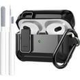 thumbnail image 1 of Airpods 3rd Generation Case with Lock & Cleaning Kit, OTOPO Rugged Shockproof Airpod 3 Protective Cover Men Women for Apple Airpod 3rd Gen Case 2021, Black, 1 of 8