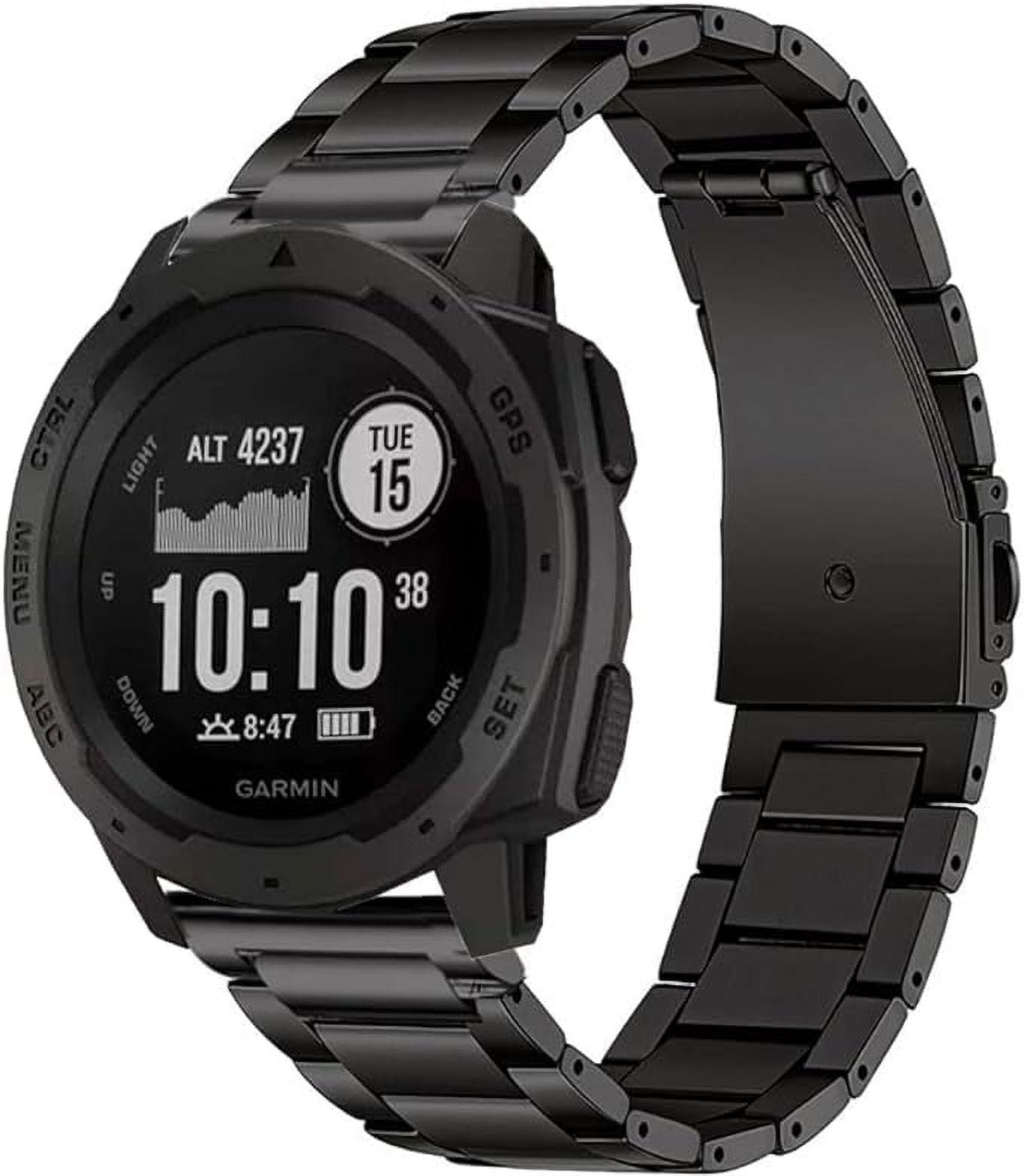 OTOPO Metal Bands for Garmin Instinct / 2 Solar Watch Bands, Solid