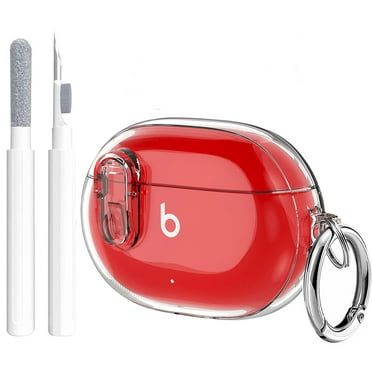 OTOPO NEW Beats Studio Buds/Buds Plus Case Cover Clear 2021/2023 Men Lock Clip with Cleaner Kit, Soft TPU Protective Case for Women Girls Kids, Clear