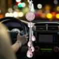 thumbnail image 1 of OTOSTAR Bling Crystal Ball and Drops Car Hanging Accessories, Car Rear View Mirror Pendant Charms Interior Sun Catcher Ornament, Bling Car Accessories for Women Girls (Pink), 1 of 8