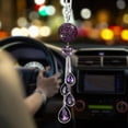 thumbnail image 1 of OTOSTAR Bling Crystal Rhinestone Car Pendant Automotive Accessories, Dark Purple, 1 of 8
