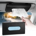 thumbnail image 1 of OTOSTAR Car Sun Visor Mask Holder Case Tissue Box Holder, Black PU Leather Auto Napkin Box Holder Backseat Paper Towel Box with 1 Tissue Refill, 1 of 7