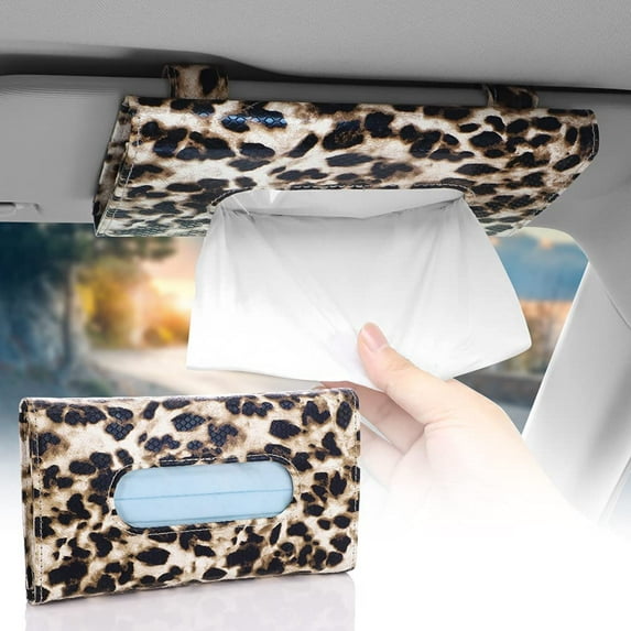 OTOSTAR Tissue Holder Box Mask Holder for Car, PU Leather Car Visor Tissue Holder Napkin Holder, Backseat Tissue Case Holder for Car, Vehicle (Serpentine)