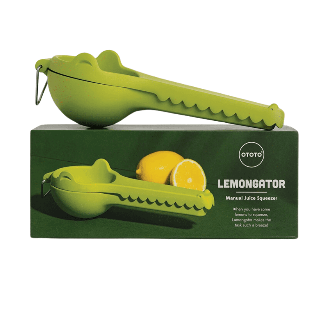 Green Aluminum Lemongator Citrus Squeezer