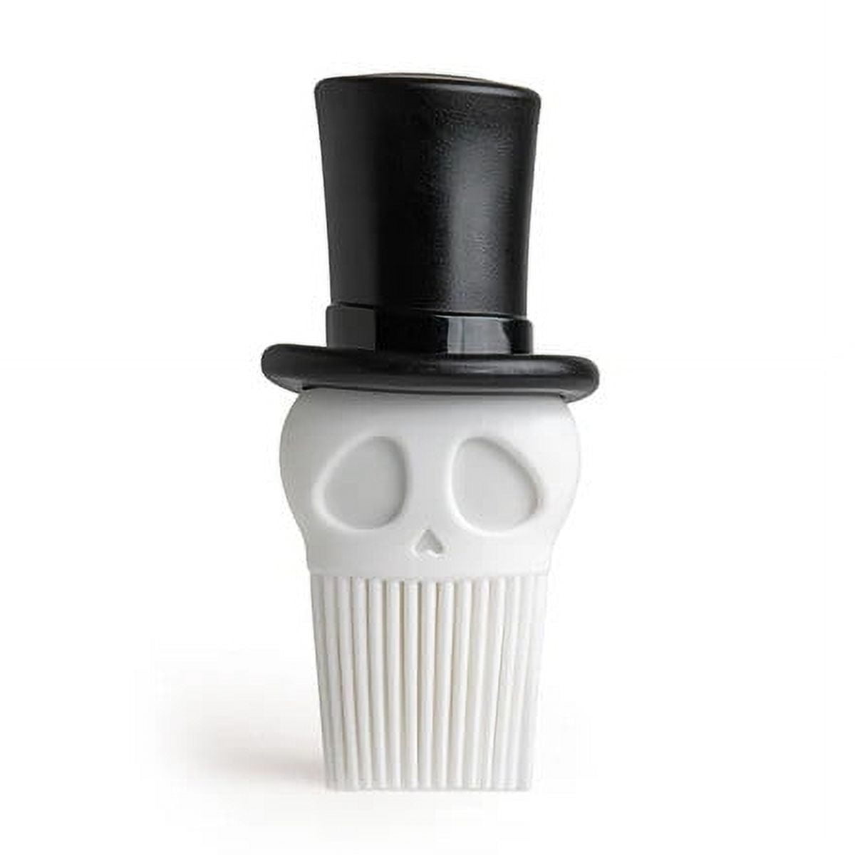 Skully 5" Black and White Silicone Basting Brush
