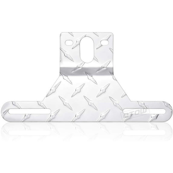 OTOW Brand Aluminum License Plate Bracket with Light Mount for Trailers Trucks Cars, Silver