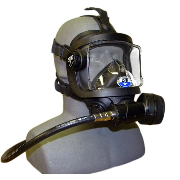 OTS Guardian Full Face Mask For Scuba Divers - Black Skirt and Black Hardware