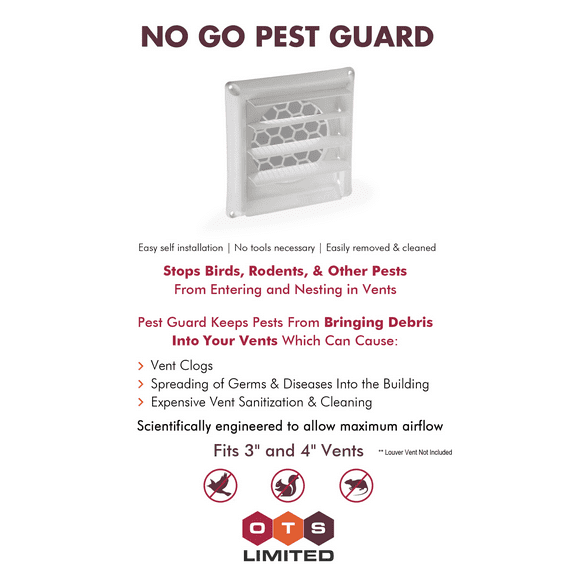 OTS No Go Pest Guard Dryer Vent Bird Stop
