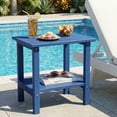 thumbnail image 1 of OTSUN Adirondack Outdoor Side Table, 16" HDPE Patio Side Table with Shelf, Weather Resistant Easy Maintenance for Backyard Pool Porch Garden & Lawn, 1 of 8