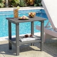 thumbnail image 1 of OTSUN Adirondack Outdoor Side Table, 16" HDPE Patio Side Table with Shelf, Weather Resistant Easy Maintenance for Backyard Pool Porch Garden & Lawn, 1 of 12