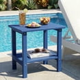 thumbnail image 1 of OTSUN Adirondack Outdoor Side Table, 16" HDPE Patio Side Table with Shelf, Weather Resistant Easy Maintenance for Backyard Pool Porch Garden & Lawn, 1 of 11