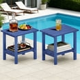 thumbnail image 1 of OTSUN Adirondack Outdoor Side Table Set of 2, 16" HDPE Patio Side Table with Shelf, Weather Resistant Easy Maintenance for Backyard Pool Porch Garden & Lawn, 1 of 12