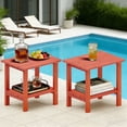 thumbnail image 1 of OTSUN Adirondack Outdoor Side Table Set of 2, 16" HDPE Patio Side Table with Shelf, Weather Resistant Easy Maintenance for Backyard Pool Porch Garden & Lawn, 1 of 12