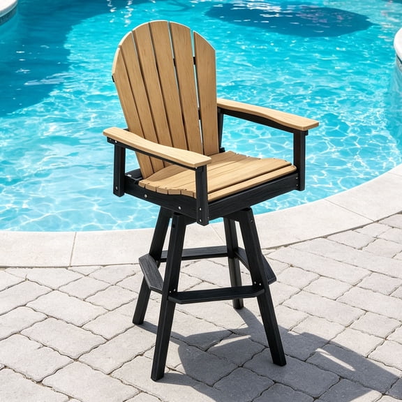 Otsun Swivel Tall Adirondack Chair, All Weather HDPE Bar Height Adirondack Stools Two-Color Widened Durable Design for Porch Patio Yard Lawn Fire Pit Bistro Basement Indoors & Outdoors