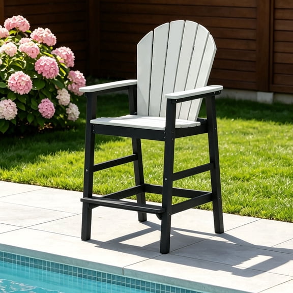OTSUN Tall Modern Adirondack Chair, All Weather HDPE Bar Height Adirondack Stools Widened Durable Design for Porch Patio Yard Lawn Fire Pit Bistro Basement Indoors & Outdoors