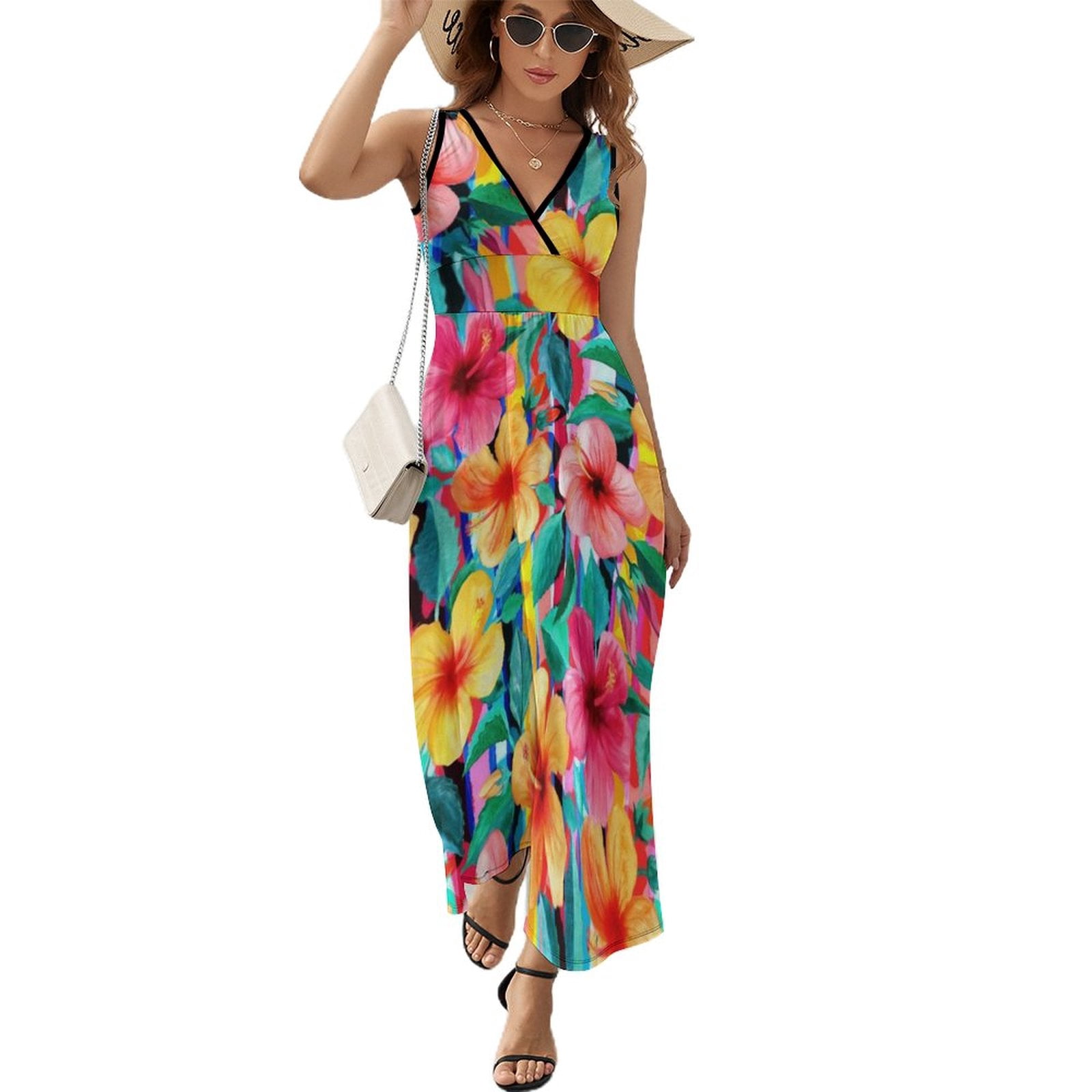 beach wedding dresses for guests Queendancer Women White Maxi Western Dress with Sleeves V size:0L SELF(0%): 90%SILK 10% ELASTANE Shop Women's Tiger Print
