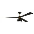 thumbnail image 1 of OTT60FBSB3 Craftmade Lighting Otto - 3 Blade Ceiling Fan with Light Kit-16.74 Inches Tall and 60 Inches Wide-Flat Black/Satin Brass Finish, 1 of 21