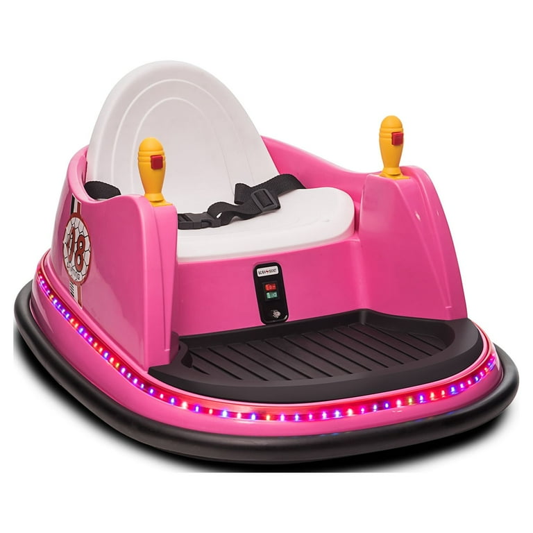 OTTARO Bumper car for Kids 12V Ride on Electric Bumper with Remote Control 360 Spin Music Pink