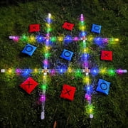 OTTARO Outdoor Games Giant Tic Tac Toe Games, Yard Lawn Toss Games with Light, Glow in Dark Backyard Games for Family Adults and Kids (3ft x 3ft)