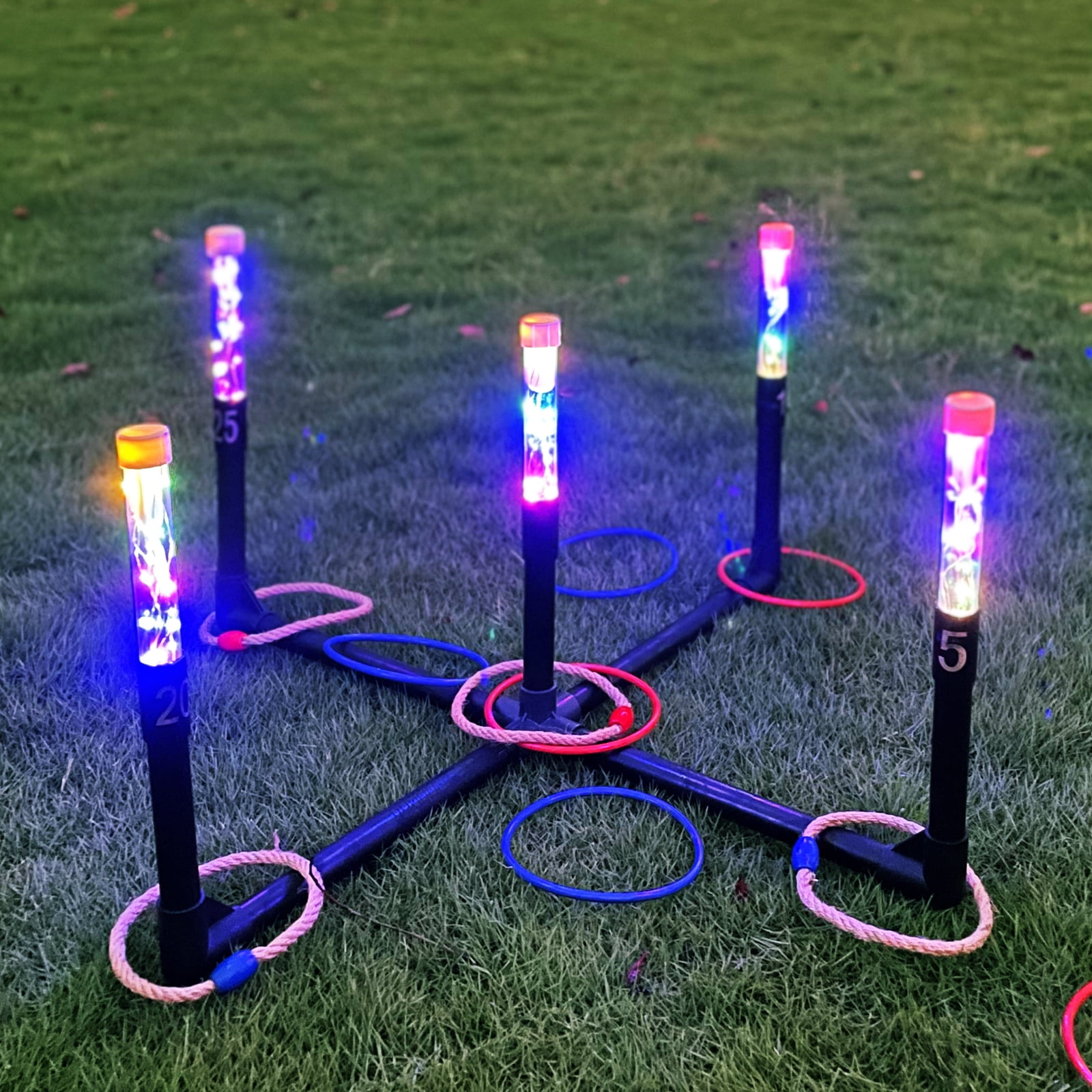 OTTARO Outdoor Games Glow in Dark for Adult and Kids, Giant Tic Tac Toe  Game Set with Light, Premium PVC Framed Yard Game for Famlily, Night Party