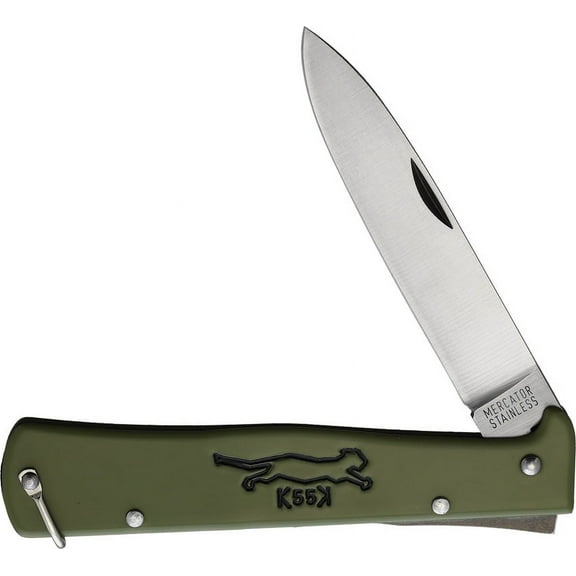 OTTER-Messer 10-426 RK OL Large Mecator SS 3.38" Lockback Olive Folding Knife