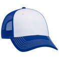 thumbnail image 1 of OTTO 6 Panel Low Profile Contrast Vertical Mesh Back Cap - Ryl/Wht/Ryl, 1 of 2