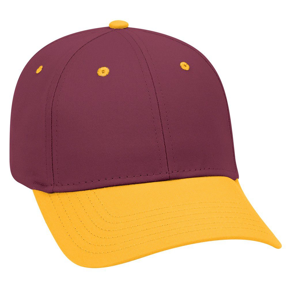 OTTO Solid Cotton Twill Low Profile Strap Cap – Maroon Adjustable Baseball Hat - View #5