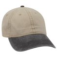 thumbnail image 1 of OTTO 6 Panel Low Profile Garment Washed Pigment Dyed Baseball Cap - Blk/Kha, 1 of 2