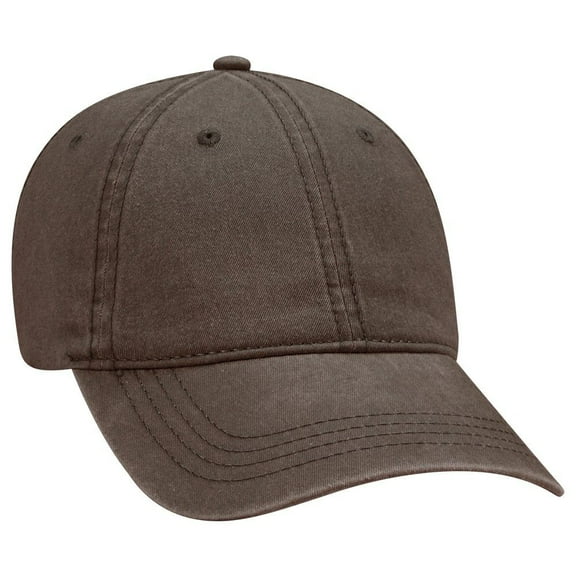 OTTO 6 Panel Low Profile Garment Washed Pigment Dyed Baseball Cap - Brown