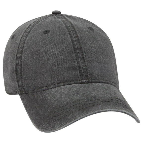 OTTO 6 Panel Low Profile Garment Washed Pigment Dyed Baseball Cap - Char. Gray