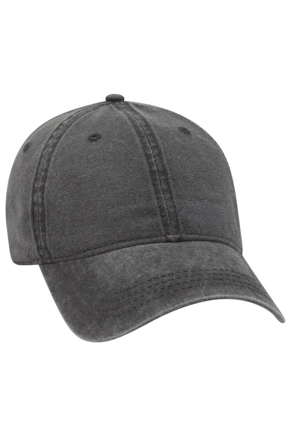 OTTO 6 Panel Low Profile Garment Washed Pigment Dyed Baseball Cap - Char. Gray